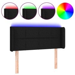 Tête de lit à LED Noir 83x16x78/88 cm Tissu 