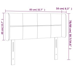 Tête de lit à LED Noir 83x16x78/88 cm Tissu 