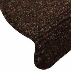 Tapis d'escalier autocollant 20 pcs marron 65x21x4 cm 