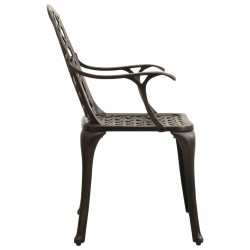 Chaises de jardin lot de 2 Aluminium coulé Bronze 