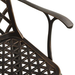 Chaises de jardin lot de 2 Aluminium coulé Bronze 