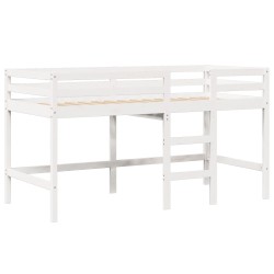 Lit superposé avec échelle et toit sans matelas blanc 80x200 cm 