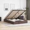 Cadre de lit ottoman sans matelas marron 140x200 cm similicuir 