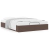 Cadre de lit ottoman sans matelas marron 140x200 cm similicuir 