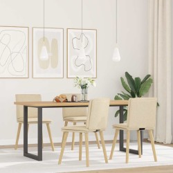 Chaises à manger lot de 4 crème tissu 