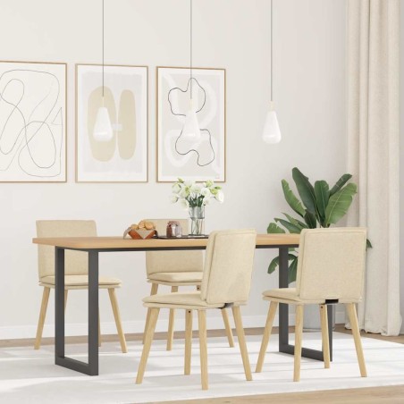Chaises à manger lot de 4 crème tissu 