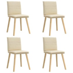 Chaises à manger lot de 4 crème tissu 