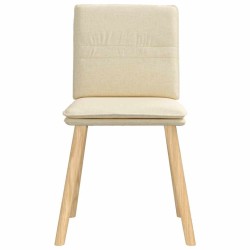 Chaises à manger lot de 4 crème tissu 