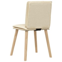 Chaises à manger lot de 4 crème tissu 