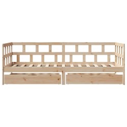 Lit de jour avec tiroirs sans matelas 90x190 cm bois massif 