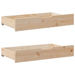 Lit de jour avec tiroirs sans matelas 90x190 cm bois massif 