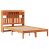 Lit bibliothèque sans matelas cire marron 120x190cm pin massif 