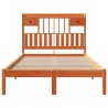 Lit bibliothèque sans matelas cire marron 120x190cm pin massif 