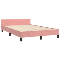 Cadre de lit sans matelas rose 120x190 cm velours 