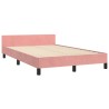 Cadre de lit sans matelas rose 120x190 cm velours 