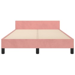Cadre de lit sans matelas rose 120x190 cm velours 