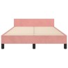 Cadre de lit sans matelas rose 120x190 cm velours 