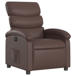 Fauteuil inclinable électrique Marron Similicuir 