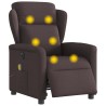 Fauteuil de massage inclinable électrique Marron foncé Tissu 