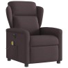 Fauteuil de massage inclinable électrique Marron foncé Tissu 