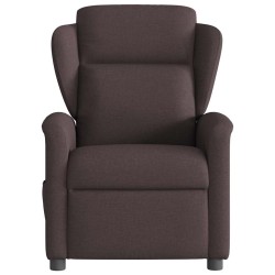 Fauteuil de massage inclinable électrique Marron foncé Tissu 