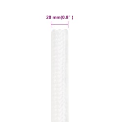 Corde de bateau Blanc complet 20 mm 25 m Polypropylène 
