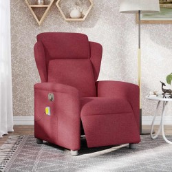Fauteuil de massage inclinable électrique Rouge bordeaux Tissu 