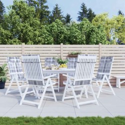Coussins de chaise à dossier haut lot de 6 carreaux gris 