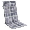 Coussins de chaise à dossier haut lot de 6 carreaux gris 