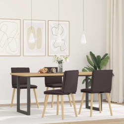Chaises à manger lot de 4 marron foncé tissu 