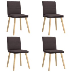 Chaises à manger lot de 4 marron foncé tissu 