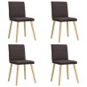 Chaises à manger lot de 4 marron foncé tissu 