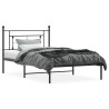 Cadre de lit métal sans matelas avec tête de lit noir 107x203cm 