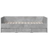 Lit de jour avec tiroirs sans matelas gris béton 100x200 cm 