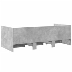Lit de jour avec tiroirs sans matelas gris béton 100x200 cm 