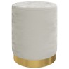 Tabouret de rangement rond Gris clair Velours 