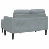 Canapé 2 places avec méridienne en L gris clair 125 cm tissu 