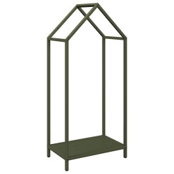 Portant de bois chauffage vert olive 40x25x90 cm 