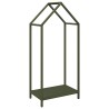 Portant de bois chauffage vert olive 40x25x90 cm 