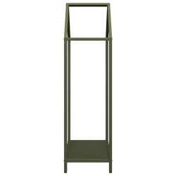 Portant de bois chauffage vert olive 40x25x90 cm 