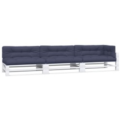 Coussins palette lot de 7 tissu bleu marine 