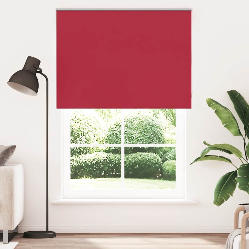 Store enrouleur occultant rouge largeur du tissu 161,6 cm 