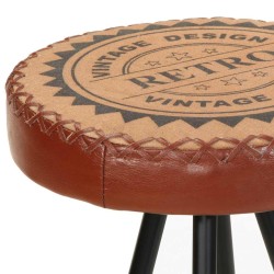 Tabourets de bar lot de 4 cuir véritable 