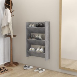Armoire à chaussures murale Gris béton 60x18x90 cm Aggloméré 