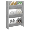 Armoire à chaussures murale Gris béton 60x18x90 cm Aggloméré 