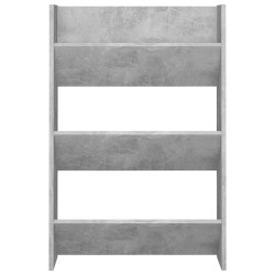 Armoire à chaussures murale Gris béton 60x18x90 cm Aggloméré 