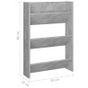 Armoire à chaussures murale Gris béton 60x18x90 cm Aggloméré 
