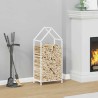 Portant de bois chauffage blanc 40x25x90 cm 