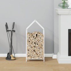 Portant de bois chauffage blanc 40x25x90 cm 