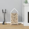 Portant de bois chauffage blanc 40x25x90 cm 